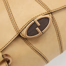 GUCCI Hand Bag Leather Beige Gold 124245 Auth 177602A-14