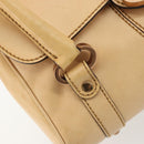 GUCCI Hand Bag Leather Beige Gold 124245 Auth 177602A-15