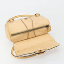 GUCCI Hand Bag Leather Beige Gold 124245 Auth 177602A-17