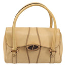 GUCCI Hand Bag Leather Beige Gold 124245 Auth 177602A-2
