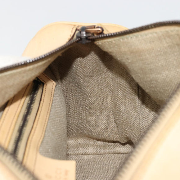 GUCCI Hand Bag Leather Beige Gold 124245 Auth 177602A