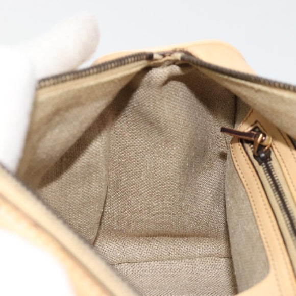GUCCI Hand Bag Leather Beige Gold 124245 Auth 177602A