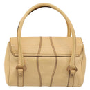GUCCI Hand Bag Leather Beige Gold 124245 Auth 177602A-3