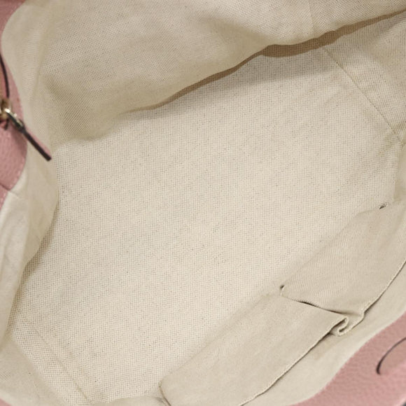 GUCCI Swing Tote Bag Leather Pink Gold 354408 Auth 177603