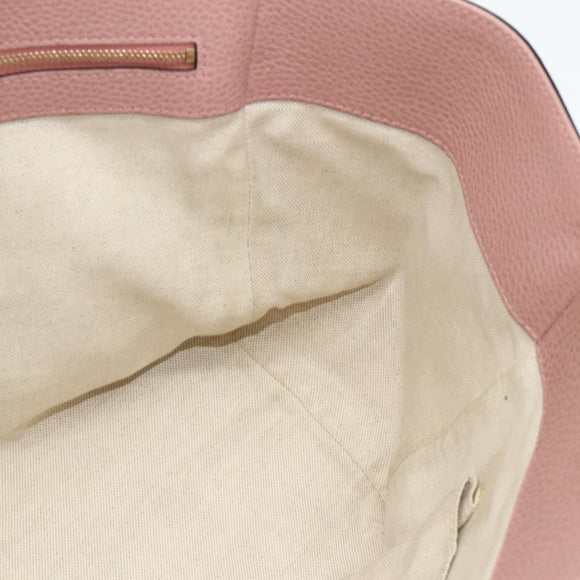 GUCCI Swing Tote Bag Leather Pink Gold 354408 Auth 177603