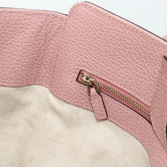 GUCCI Swing Tote Bag Leather Pink Gold 354408 Auth 177603