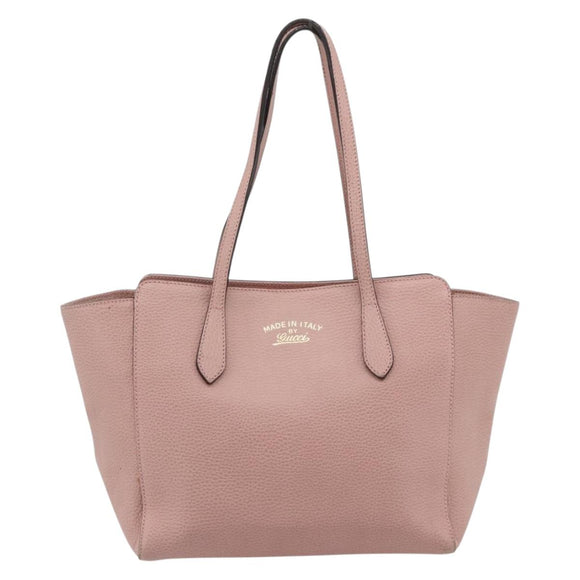 GUCCI Swing Tote Bag Leather Pink Gold 354408 Auth 177603