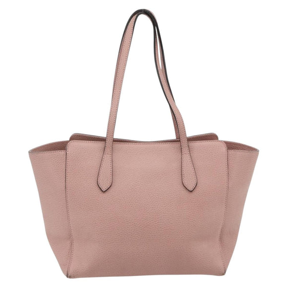 GUCCI Swing Tote Bag Leather Pink Gold 354408 Auth 177603