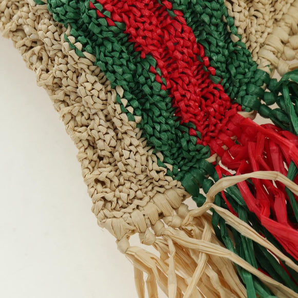 GUCCI Shoulder Bag Raffia Multicolor Auth 177605M