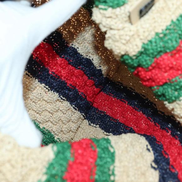 GUCCI Shoulder Bag Raffia Multicolor Auth 177605M
