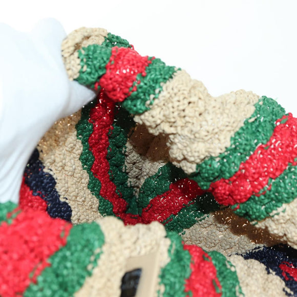 GUCCI Shoulder Bag Raffia Multicolor Auth 177605M