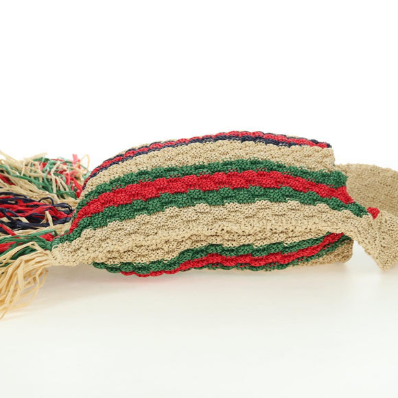 GUCCI Shoulder Bag Raffia Multicolor Auth 177605M