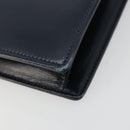 GUCCI Hand Bag Leather Navy Gold Auth 177606-10