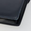 GUCCI Hand Bag Leather Navy Gold Auth 177606-12