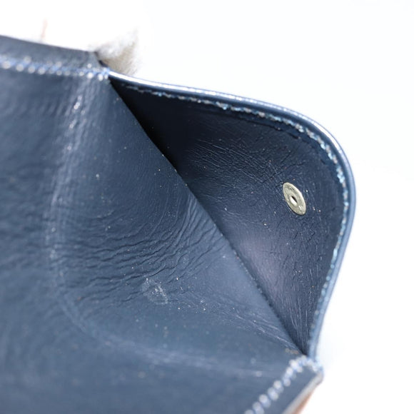 GUCCI Hand Bag Leather Navy Gold Auth 177606