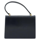 GUCCI Hand Bag Leather Navy Gold Auth 177606-3