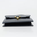 GUCCI Hand Bag Leather Navy Gold Auth 177606-9