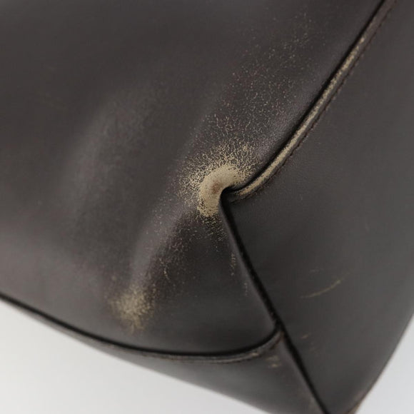 GUCCI Bamboo Shoulder Bag Leather Dark Brown Gold 001 3007 Auth 177607