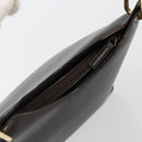 GUCCI Bamboo Shoulder Bag Leather Dark Brown Gold 001 3007 Auth 177607-6