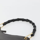 GUCCI Bamboo Shoulder Bag Leather Dark Brown Gold 001 3007 Auth 177607-8