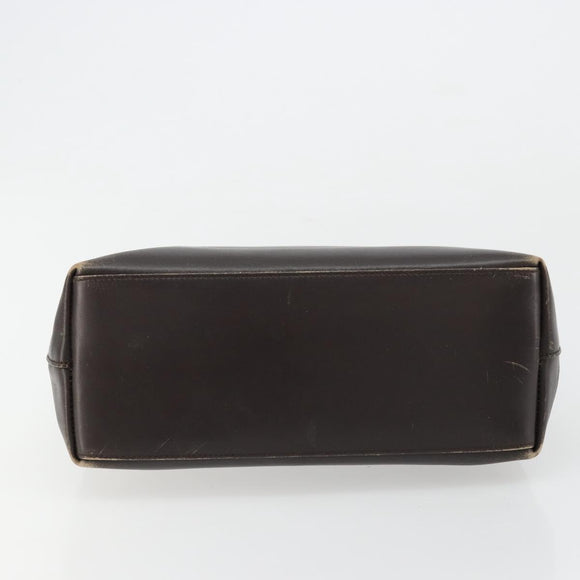 GUCCI Bamboo Shoulder Bag Leather Dark Brown Gold 001 3007 Auth 177607