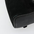 GUCCI Bamboo Backpack Suede Black Gold 003 1705 0030 Auth 177608-17