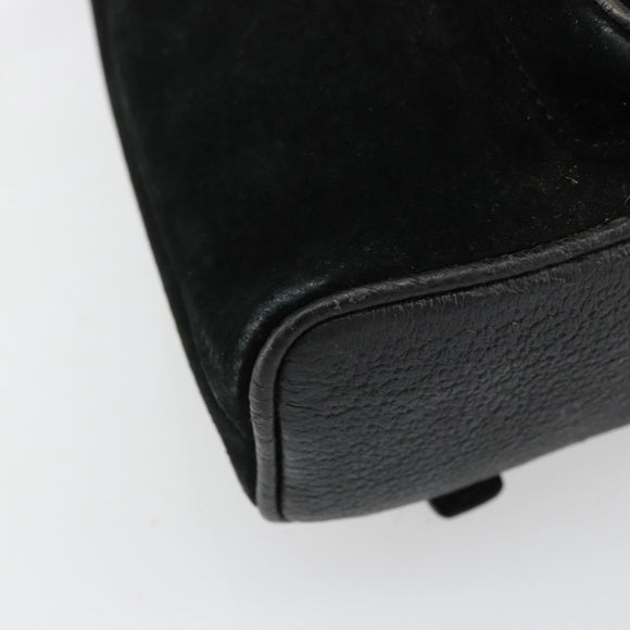 GUCCI Bamboo Backpack Suede Black Gold 003 1705 0030 Auth 177608