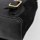 GUCCI Bamboo Backpack Suede Black Gold 003 1705 0030 Auth 177608-18