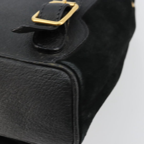 GUCCI Bamboo Backpack Suede Black Gold 003 1705 0030 Auth 177608