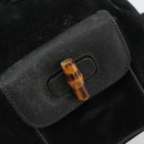 GUCCI Bamboo Backpack Suede Black Gold 003 1705 0030 Auth 177608-20