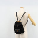 GUCCI Bamboo Backpack Suede Black Gold 003 1705 0030 Auth 177608-28