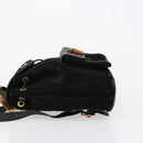 GUCCI Bamboo Backpack Suede Black Gold 003 1705 0030 Auth 177608-4