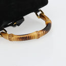 GUCCI Bamboo Backpack Suede Black Gold 003 1705 0030 Auth 177608-7