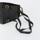 GUCCI Bamboo Backpack Suede Black Gold 003 1705 0030 Auth 177608-8