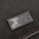 GUCCI GG Canvas Shoulder Bag Dark Brown Silver 90656 Auth 177610-9