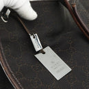 GUCCI GG Canvas Shoulder Bag Dark Brown Silver 90656 Auth 177610-10