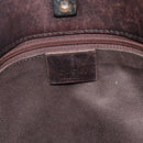 GUCCI GG Canvas Shoulder Bag Dark Brown Silver 90656 Auth 177610-18
