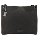 GUCCI GG Canvas Shoulder Bag Dark Brown Silver 90656 Auth 177610-13