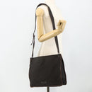 GUCCI GG Canvas Shoulder Bag Dark Brown Silver 90656 Auth 177610-22