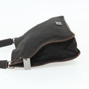 GUCCI GG Canvas Shoulder Bag Dark Brown Silver 90656 Auth 177610-3