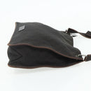GUCCI GG Canvas Shoulder Bag Dark Brown Silver 90656 Auth 177610-4