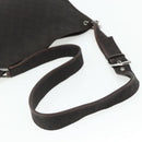 GUCCI GG Canvas Shoulder Bag Dark Brown Silver 90656 Auth 177610-7