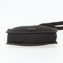 GUCCI GG Canvas Shoulder Bag Dark Brown Silver 90656 Auth 177610-5