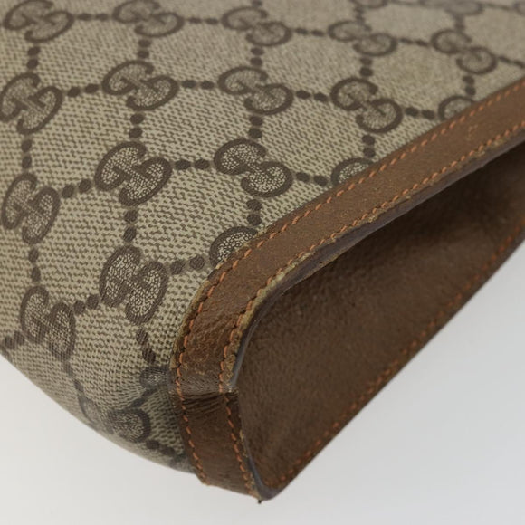 GUCCI GG Supreme Web Sherry Line Clutch Bag PVC Beige 89 01 032 Auth 177611