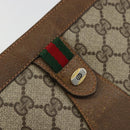 GUCCI GG Supreme Web Sherry Line Clutch Bag PVC Beige 89 01 032 Auth 177611-12