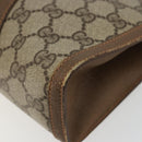 GUCCI GG Supreme Web Sherry Line Clutch Bag PVC Beige 89 01 032 Auth 177611-8