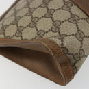 GUCCI GG Supreme Web Sherry Line Clutch Bag PVC Beige 89 01 032 Auth 177611-9