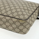 GUCCI GG Supreme Schoudertas PVC Leer Beige Goud 201448 Auth 177612A-16