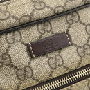 GUCCI GG Supreme Schoudertas PVC Leer Beige Goud 201448 Auth 177612A-18
