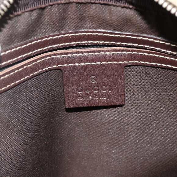 GUCCI GG Supreme Schoudertas PVC Leer Beige Goud 201448 Auth 177612A